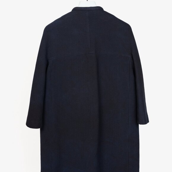 Shanghai Tang Mandarin Collar Embossed Navy Blue Coat - Picture 2 of 10